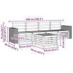 vidaXL Ensemble de canapés d'extérieur 5 Pièces Naturel