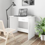 vidaXL Bureau Blanc 100 x 50 x 76 cm Bois d'ingénierie