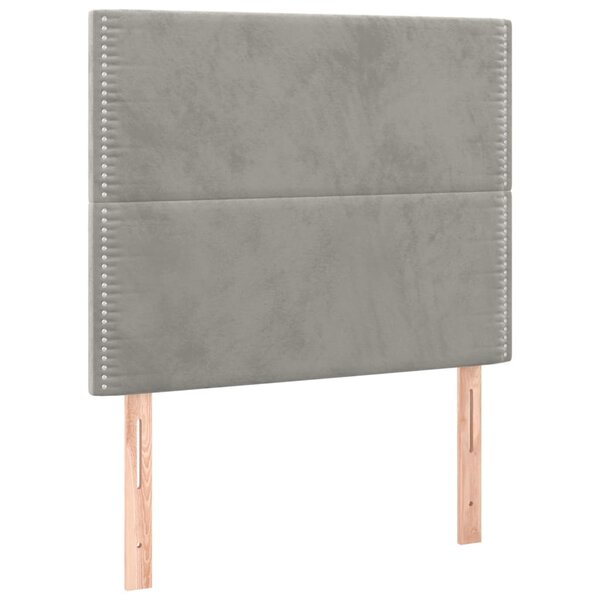 vidaXL Têtes de lit 2 Pièces Gris clair 100x5x78/88 cm Velours