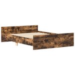 vidaXL Cadre de lit sans matelas chêne fumé 150x200 cm