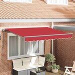 vidaXL Auvent Rétractable Rouge 250 x 200 cm Polyester Aluminium
