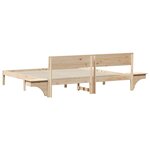 vidaXL Cadre de lit avec tables de chevet Marron Bois massif en pin