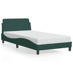 vidaXL Cadre de lit Dover vert foncé 100x200 cm velours