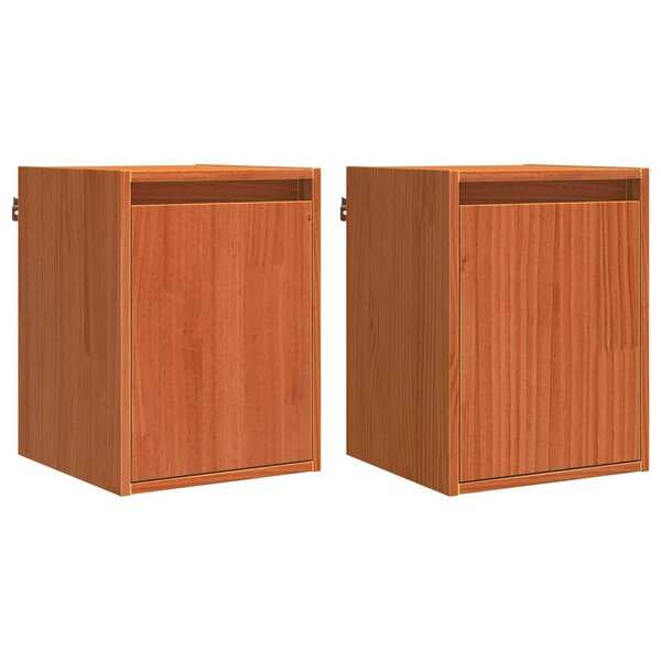 vidaXL Meuble mural Montage mural 2 Pièces Cire marron 30 x 30 x 40 cm