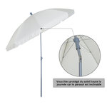 Parasol inclinable octogonal de jardin Ø 2 2 x 2 3 H m métal polyester crème