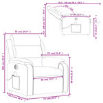 vidaXL Fauteuil de massage inclinable électrique crème similicuir