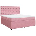 vidaXL Sommier à lattes de lit avec matelas Rose 180x200 cm Velours