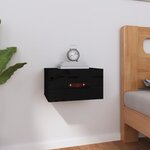 vidaXL Table de chevet murale Noir 40x29 5x22 cm
