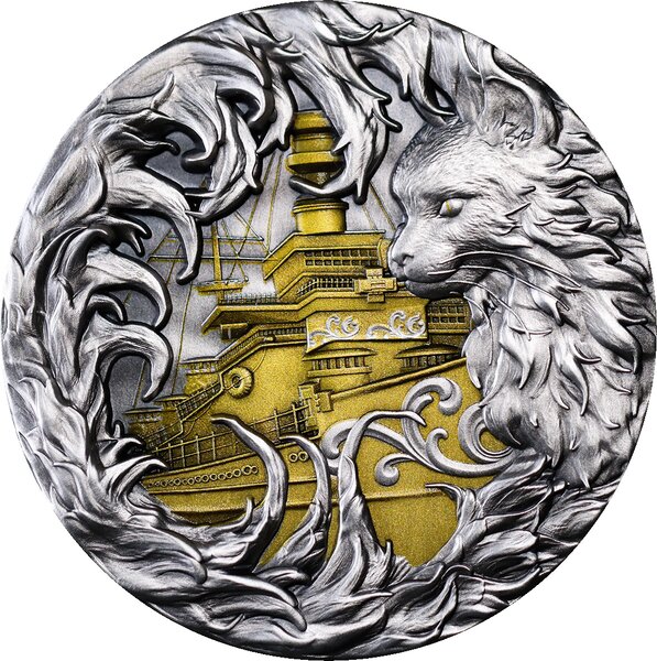 THE SHIP'S CAT 2 Once Argent Monnaie 2000 Francs CFA Gabon 2025