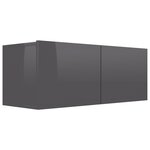 vidaXL Meuble TV Gris brillant 80x30x30 cm Aggloméré