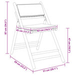vidaXL Chaises de bistro pliantes lot de 6 et coussins blanc crème