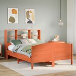 vidaXL Lit bibliothèque sans matelas cire marron 120x200 cm pin massif