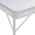 vidaXL Table de camping pliable avec 2 bancs Aluminium Blanc