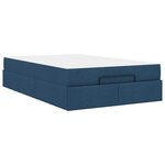vidaXL Cadre de lit avec matelas avec matelas 2 Pièces Bleu tissu