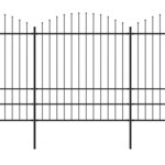 vidaXL Clôture de jardin à dessus en lance Acier (1 75-2)x11 9 m Noir