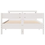 vidaXL Cadre de lit sans matelas blanc 135x190 cm bois de pin massif