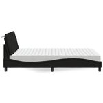 vidaXL Lit avec matelas noir 140x200 cm tissu