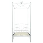vidaXL Cadre de lit à baldaquin Blanc Métal 100 x 200 cm