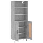 vidaXL Buffet haut Gris béton 69 5x34x180 cm Bois d'ingénierie