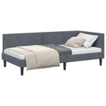 vidaXL Cadre de lit d'angle Gris foncé 100 cm x 200 cm
