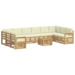 vidaXL Ensemble de canapés d'extérieur 8 Pièces Blanc et Crème