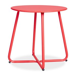 Table ronde métal - couleur rouge
