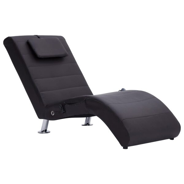 Vidaxl chaise longue de massage avec coussin marron similicuir