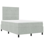 Lit à ressorts vidaXL avec matelas et lumière LED Gris clair 120x190 cm Velours