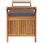 vidaXL Banc de rangement de jardin avec coussin 126 cm Bois d'acacia