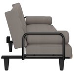 vidaXL Canapé-lit avec accoudoirs taupe tissu