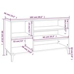 vidaXL Armoire à chaussures Gris béton 102x36x60 cm Bois d'ingénierie