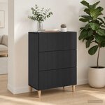 vidaXL Armoire à tiroirs 66 x 34 5 x 90 cm Bois d'ingénierie Noir