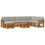 vidaXL Ensemble de canapés d'extérieur 7 pc Naturel et gris clair