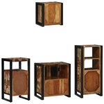vidaXL Ensemble de mobilier de salle de bain avec étagère 4 Pièces