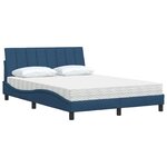 vidaXL Lit avec matelas Hanko bleu 140x200 cm tissu