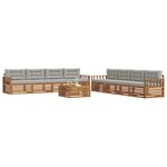 vidaXL Ensemble de canapés d'extérieur 9 pc Gris Naturel et Clair