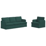 vidaXL Ensemble de Canapés 2 pc Vert foncé tissu