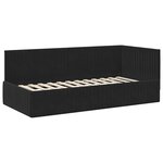vidaXL Cadre de lit d'angle avec tête de lit Noir 90 x 190 cm Velours