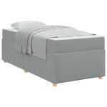 vidaXL Cadre de lit avec matelas Gris clair 90 x 190 cm tissu