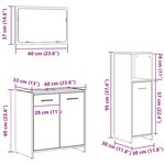 vidaXL Ensemble de meubles de salle de bain 3 Pièces gris béton