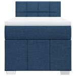 vidaXL Sommier à lattes de lit avec matelas Bleu 100x200 cm Tissu
