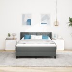 Lit à sommier tapissier vidaXL avec matelas gris foncé 160x200 cm tissu