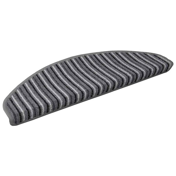 vidaXL Tapis d'escalier auto-adhésifs 15 Pièces Gris 65 x 21 x 4 cm