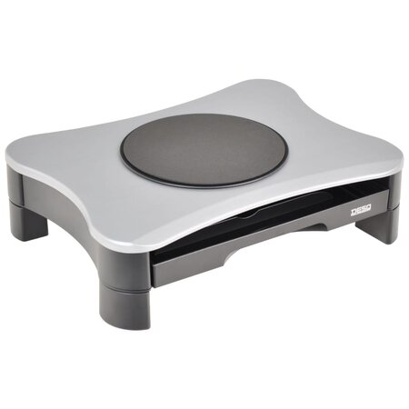 Desq socle pour moniteur avec pivot et tiroir gris