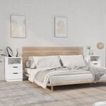 vidaXL Tables de chevet 2 Pièces Blanc Bois d'ingénierie