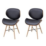 vidaXL Chaises à manger lot de 2 similicuir et bois courbé