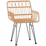 vidaXL Ensemble de salle à manger pour jardin 3 Pièces Marron Poly rotin