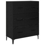 vidaXL Buffet Chêne noir 69 5 x 34 x 90 cm Bois d'ingénierie et fer