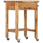 Vidaxl chariot de cuisine 58x58x89 cm bois massif d'acacia