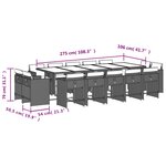 vidaXL Ensemble à manger de jardin et coussins 15 Pièces beige